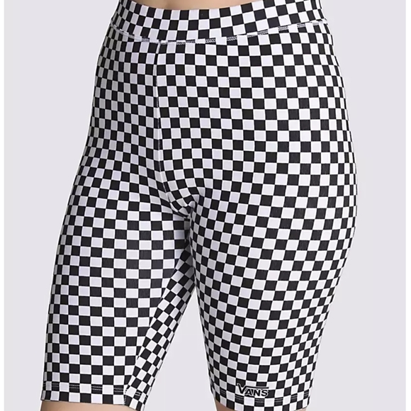 VANS NEW High-Rise Checkered Legging Shorts - Picture 7 of 12